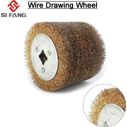 Deburring Abrasive copper Steel Wire Round Brush Polishing Grind Buffer Wheel 100*120mm 0.15/0.3/05mm Abrasive Tool