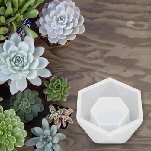 Silicone Plant Pot Molds Form Arts Craft Polygonal Casting Moulds DIY Succulent Flowerpot Clay Mold 3 Styles Concrete Mould