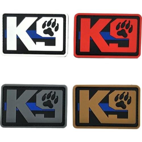 Dog Chapter Decorative Stickers K9 Dog Claw PVC Velcro Patches Soft Silicone Tactical Backpack Blue Line Service Badge Armband