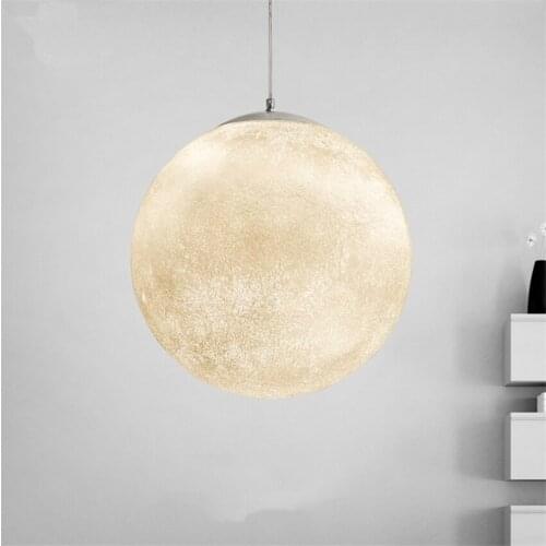 Modern Simple 3D Print LED Pendant Lights Novelty Creative Moon Atmosphere Night Light Lamp Restaurant/Bar Hanging Lighting