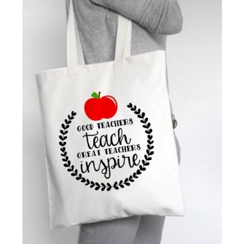 Teacher Tote Bag New Womens Casual Canvas Shoulder Tote Bag Lady Handbag Reusable Large Capacity Casual Tote Bags for Teachers