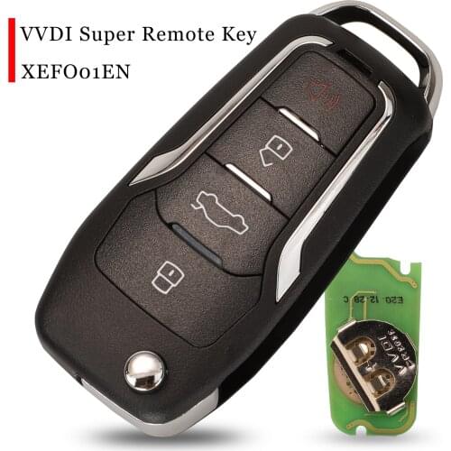 Jingyuqin 5pcs XEFO01EN Xhorse VVDI Super Remote Key with XT27 XT27A66 Chip For VVDI2 /VVDI MINI Key Tool/VVDI Key Tool Max