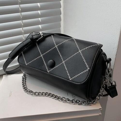 Vintage Lattice Handbags Women Designer Ladies Crossbody Bags Female Shoulder Bag Square Flap Bag Woman Sac New Messenger Bags