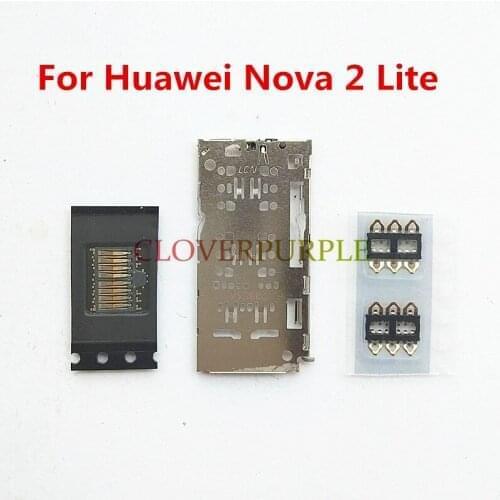 1 set SIM Card Reader Card Slot Tray Holder Connector Socket for Huawei Nova 2 Lite Repair Spare Parts