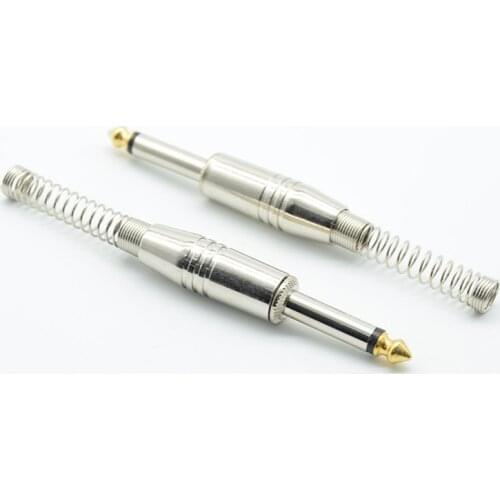 1pc Nickle Plated Alloy 6.35mm 6.5mm Jack Male Mono Audio Connector Adapter For Amplifier Microphone Converter Plug