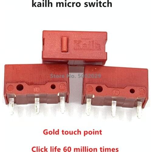 100Pcs Kailh Red dot mouse micro switch game micro motion GM gaming button gold contact long life 60 million times Micro Button