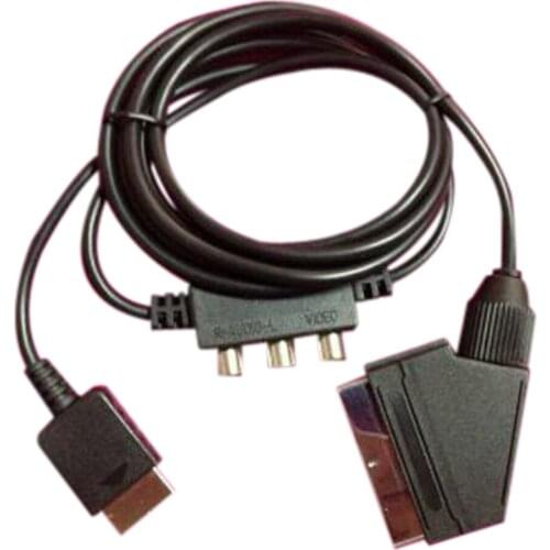 Xunbeifang 100pcs Scart Cable with AV Box Adapter for playstation 2 for PS 2
