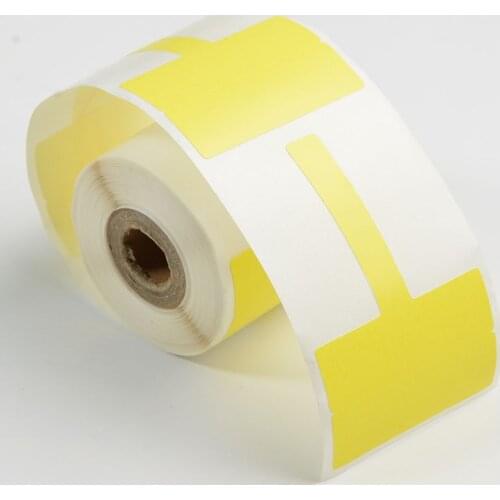 4PK High quality mix color white/yellow color T-type network cable label 38mm*25mm+35mm used for PT-50DC printer