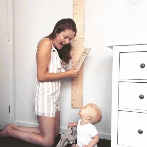 60-210CM Wooden Ruler Growth Charts Ruler for Boys Girls Room Wall Sticker Decorations Baby Photo Props Measuremen