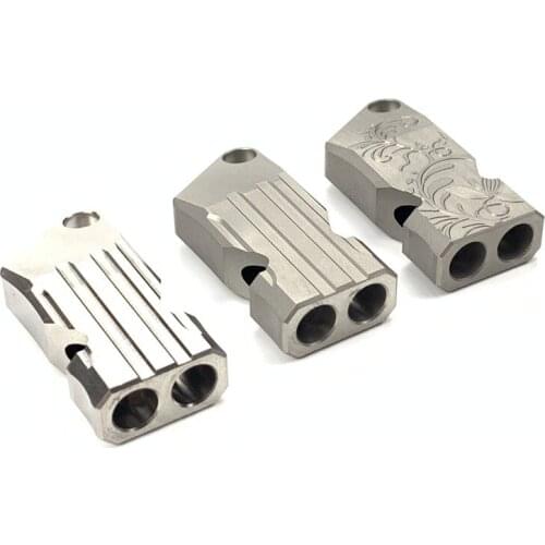 A154 Outdoor survival, high quality double tube metal, natural whistle, titanium TC4 material, training whistle