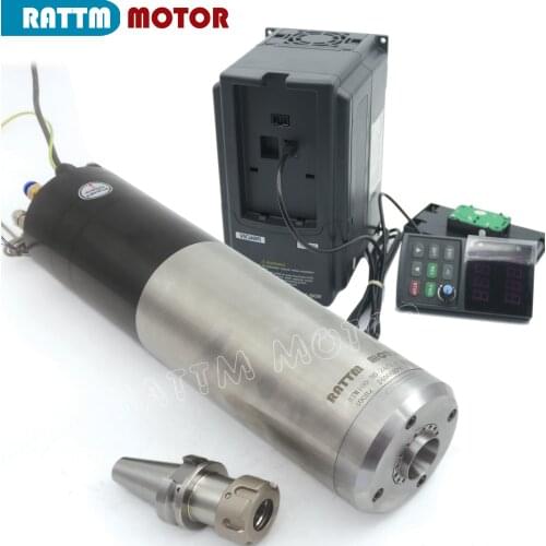 3KW Water cooled Automatic tool change ATC SPINDLE MOTOR BT30 380V & 3.7KW VFD SUNFAR Inverter 380V FOR CNC MILLING MACHINE