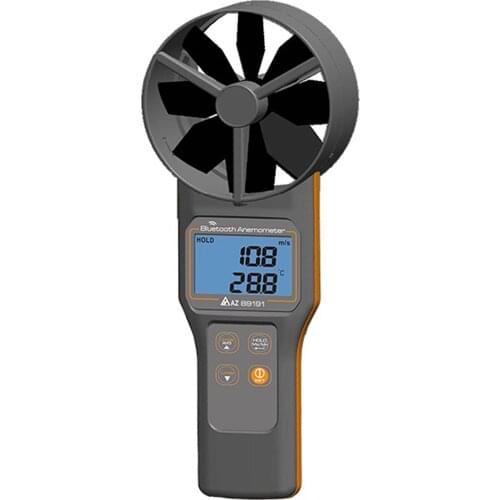 AZ89191 Bluetooth 4.0 air flow measuring instrument volume, temperature, humidity, dew point and wet bulb temperature and CO2