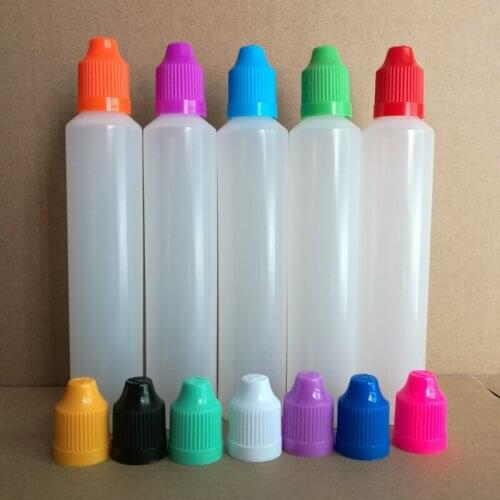 Fast shipping, 60ml LDPE Long Style Bottle with Child Proof Caps and Long fineTips, Empty Pen Style Bottle for E liquid