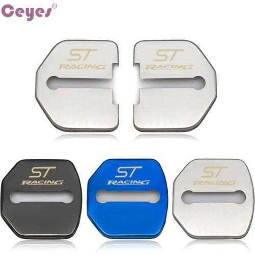 Ceyes Car Styling Door Lock Cover Case For Ford ST Racing Focus 2 3 Fiesta Mondeo Fusion Kuga Ecosport Accessories Car-Styling