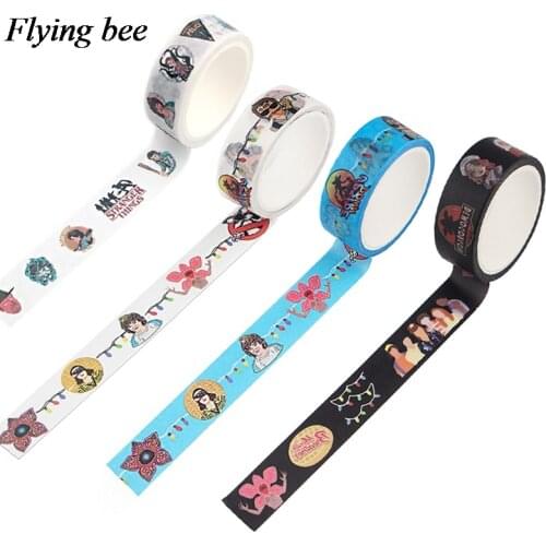Flyingbee 15mmX5m weird thing TV Shows Washi Tape Paper DIY Decorative Adhesive Tape Stationery Masking Tapes Supplies X0503