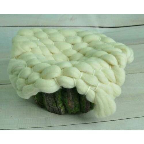Round Merino wool Blanket Prop Felt Wool Rug Basket Stuffer Newborn Prop Wool Fabric Backdrop