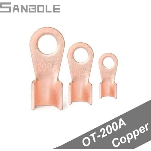 OT-200A Terminal Circular Splice Connection O-shape Dia Copper Wire Cable Electrical Connector Open Lugs OT 200A (20PCS)