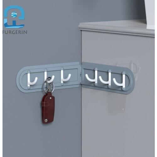 FURGERIN Corner Wall Hook Adhesive Key Holder Wall Hooks decorative hook Coat Hanger coat rack wall holder kitchen hanger