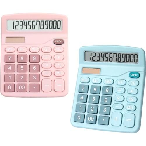 B2EF 12 Digits Standard Electronic Calculators Solar Battery Calculator with Large LCD Display for Office Home School Use