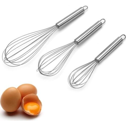 8/10/12inches Egg Stirrer Baking Flour Cream Stirrer Egg Beater Mini Salon Hairdressing Tool Egg Whisk Mixer Kitchen Accessories