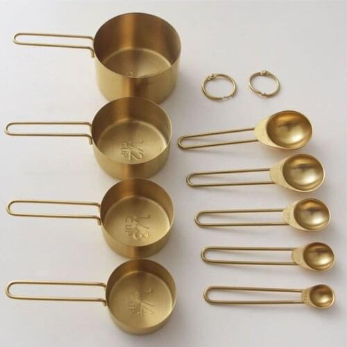 Stainless steel metal Measuring Cups And Measuring Spoon Stackable Kitchen Measure Cup For Food Pastry Measuring Cup Kitchen