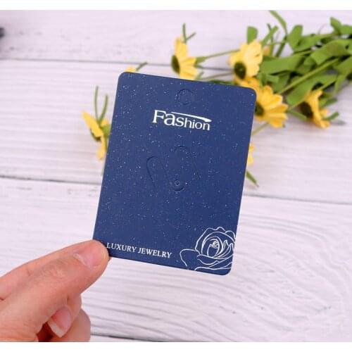 Fashion 100PCS/lot 6*8cm Hair Pins Clip Package Card Blue Paper Brooch And Pins Jewelry Display Cards Wholesale