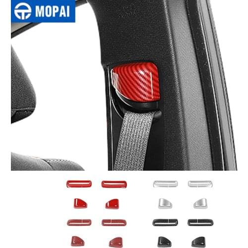 MOPAI Interior Mouldings ABS Car Seat Safety Belt Decoration Cover Trim Stickers for Dodge Charger 2011-2020 Car Accessories