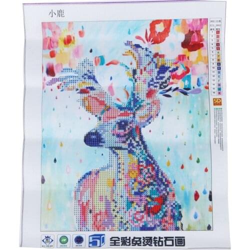 New Stylish Unique Deer 5D Full Drilled Diy Diamond Painting Cross needle Square Diamond 30x37cm