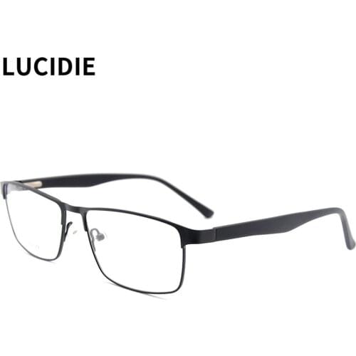 LUCIDIE Men Women Clear Lens Eyeglasses Square Titanium Glasses Frame Fashion Computer Eyewear Retro Classic Brand Spectacles