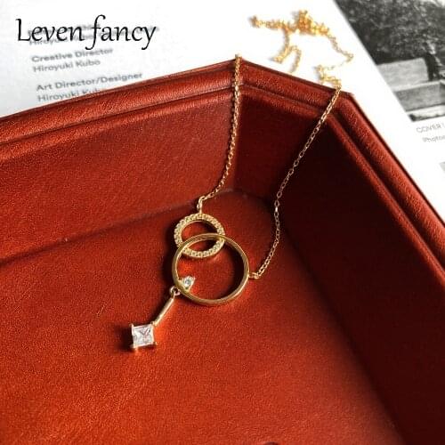 Circle Linking Station Necklace In Sterling Silver & 18K Gold Mother Daughter Jewelry Gift for Her Interlocking Circle Necklace