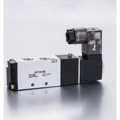4V110-06 5/2 Way 1/8" Port DC 24V Pneumatic Air solenoid valve,5port 2 position magnetic exchange valve