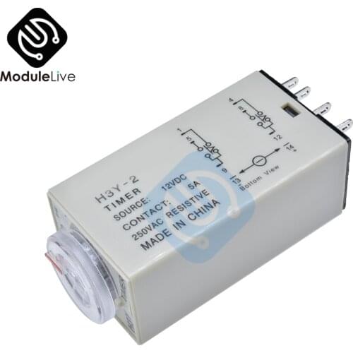 H3Y-2 Time Delay Relay DC 12V Delay Time Relay Electricity H3Y2 Timing Relay Timer Control Switch