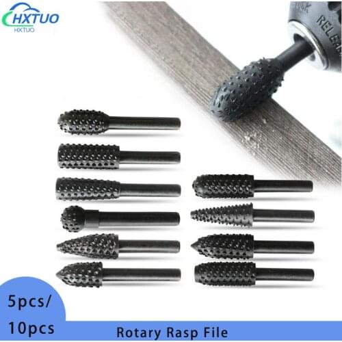 Rotary Craft Files 1/4" Shank Rotary Rasp File Rasp Burrs Wood Bits Polishing Machine Engraving Grinding Woodworking Hand Tool