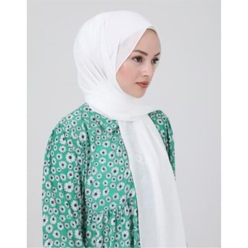 Muslim women wrinkled hijab scarf soft solid cotton head ScarvesTurban shawls and wraps hijab femme musulman kopftuch