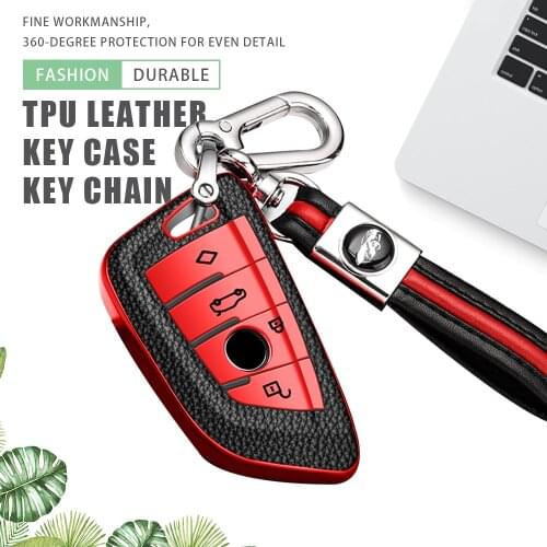 TPU Leather Car Key Case Cover Holder Keychain for BMW X5 F15 X6 F16 G30 7 Serie G11 X1 F48 F39 Protector Accessories
