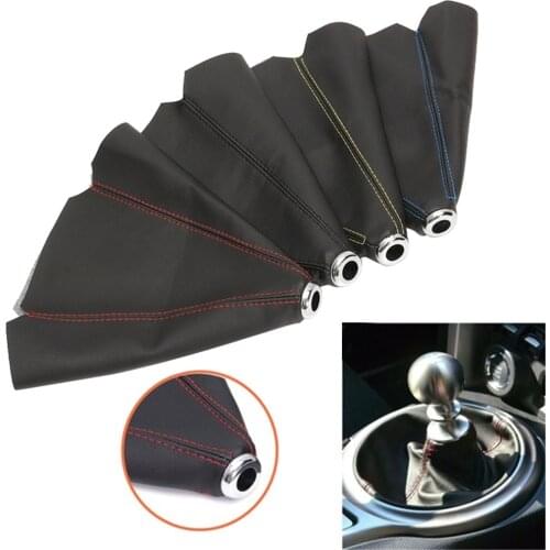 Universal PU Leather Gear Shift Gaiter Automobile Shifter Lever Boot Dust Cover Car Styling Accessories Shift Knob
