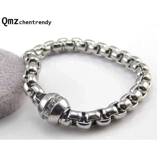 Top Quality Men Fine Jewelry Bling CZ Clasp Luxury Brand Magic Power Bracelet Circular Magnet Gem Women Box Chain Bracelets