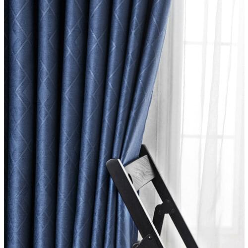 Solid Color Blackout Curtains For Bedroom Insulation In The Living Room Diamond Window Shading Cloth