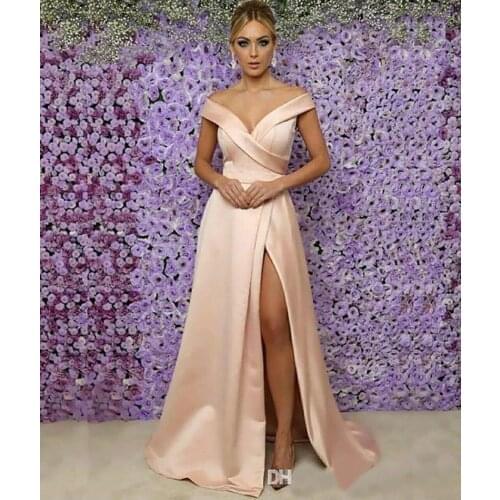 Plus Size Woman Sleeveless Evening Dress Off-Shoulder Formal Bridesmaid Dresses Mermaid V-Neck Thigh-High Slits Girl Gown Custom