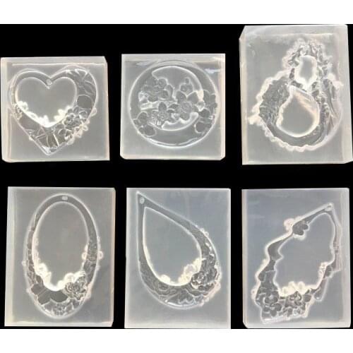 1pcs UV Resin Jewelry Liquid Silicone Mold Hollow Charms Pendant Lanugo Resin Molds For DIY Earrings Jewelry Making Accessories