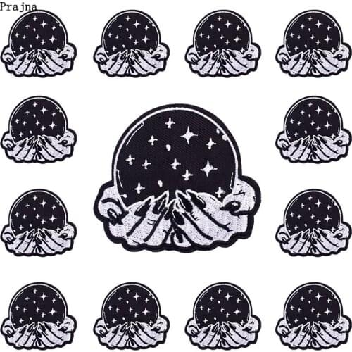 10 PCS Magic Crystal bBall Patch Applique Iron On Embroidered Patches For Clothig Stickers Punk Patches On Clothes Badges