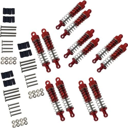 12Pcs Metal Front Rear Shock Absorber for WPL C14 C24 MN D90 MN45 HS 18301 Wltoys A959 K929 Rc Car Upgrades