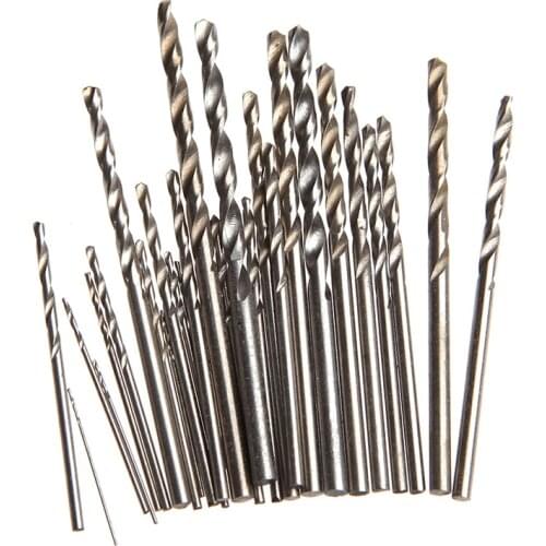 28Pcs Mini Micro HSS Twist Drill Bits Set Metric Sizes 0.3-3.0mm For PCB Crafts