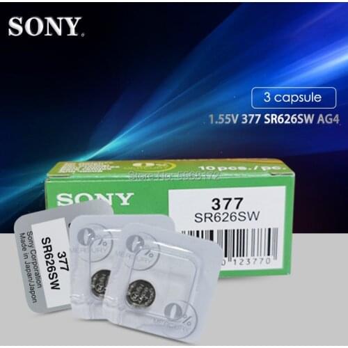 3PCS/lot Single grain packing For Sony Original 1.55V AG4 377A 377 LR626 SR626SW SR66 LR66 button cell Watch Coin Battery