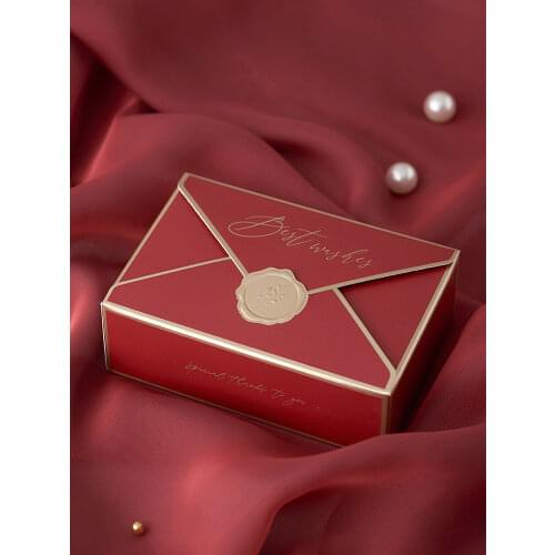 5pcs/lot New Simple Creative Bronzing Gift Box Packaging Envelope Shape Wedding Candy Bags Birthday Party Cosmetic Packaging Box