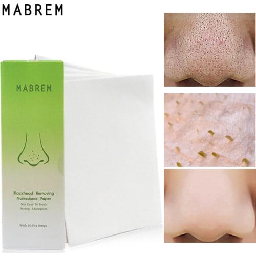 MABREM 50PCS Nose Paper Blackhead Remover Paper Nose Strips Acne Treatment T Zone Care Nasal Paper