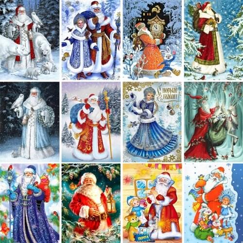 5D DIY Diamond Painting Full Square Santa Claus Kit Embroidery Mosaic Art Picture Cross Stitch Wall Sticker Gift Home Decoration