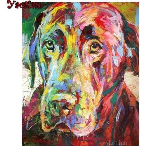 Full Square Round Drill 5D DIY Diamond Painting Embroidery Labrador Color Pet Dog Cross Stitch Rhinestone Mosaic Handmade Decor
