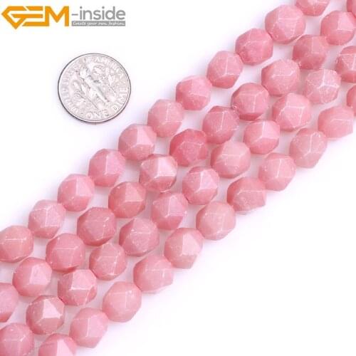 Gem-inside Natural AAA Grade Faceted Pink Opal Beads Cambay Beads For Jewelry Making 6mm,8mm,10mm 15inches DIY Jewellery