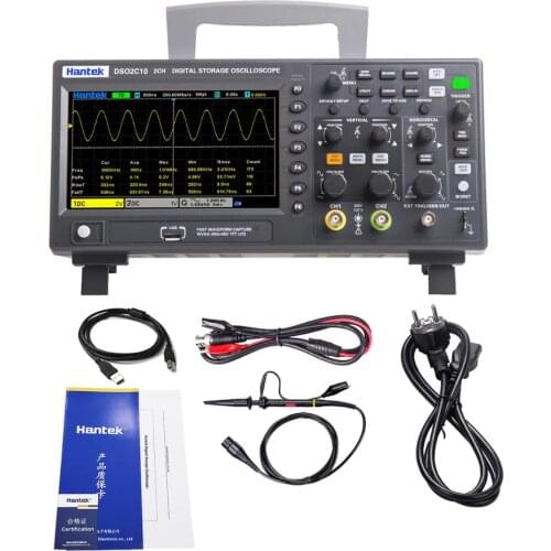 Hantek DSO2C10 Digital Oscilloscope Dual Channel Economical Oscilloscope 100MHZ Bandwidth Handheld with Signal Source